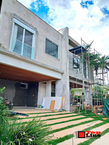 Fachada em Steel Frame Glasroc | Projeto com Gesso - Casa em Condomínio - Londrina - PR
