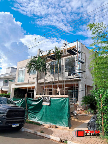 Fachada em Steel Frame Glasroc | Projeto com Gesso - Casa em Condomínio - Londrina - PR